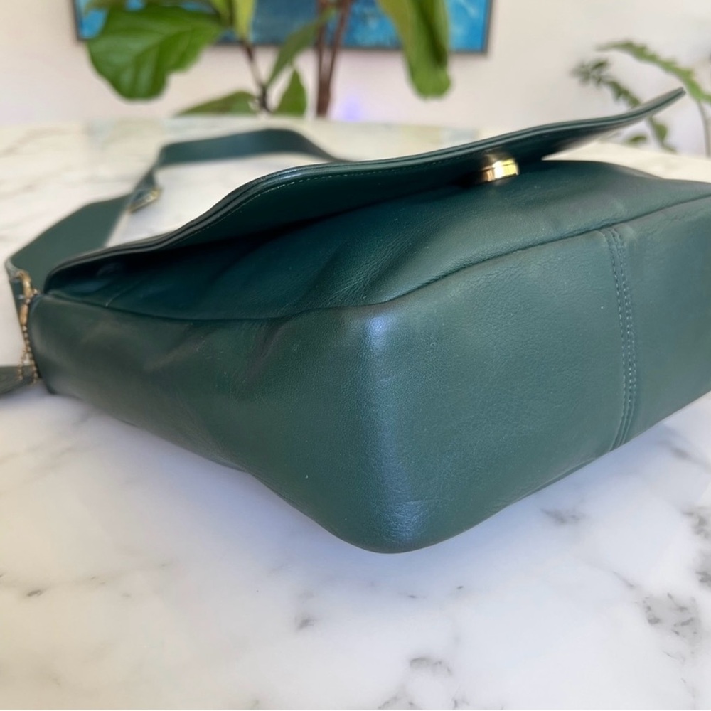 COACH Vintage Manhattan Collection Museum Bag 4127 Bottle Green Leather Bag USA - Picture 7 of 16